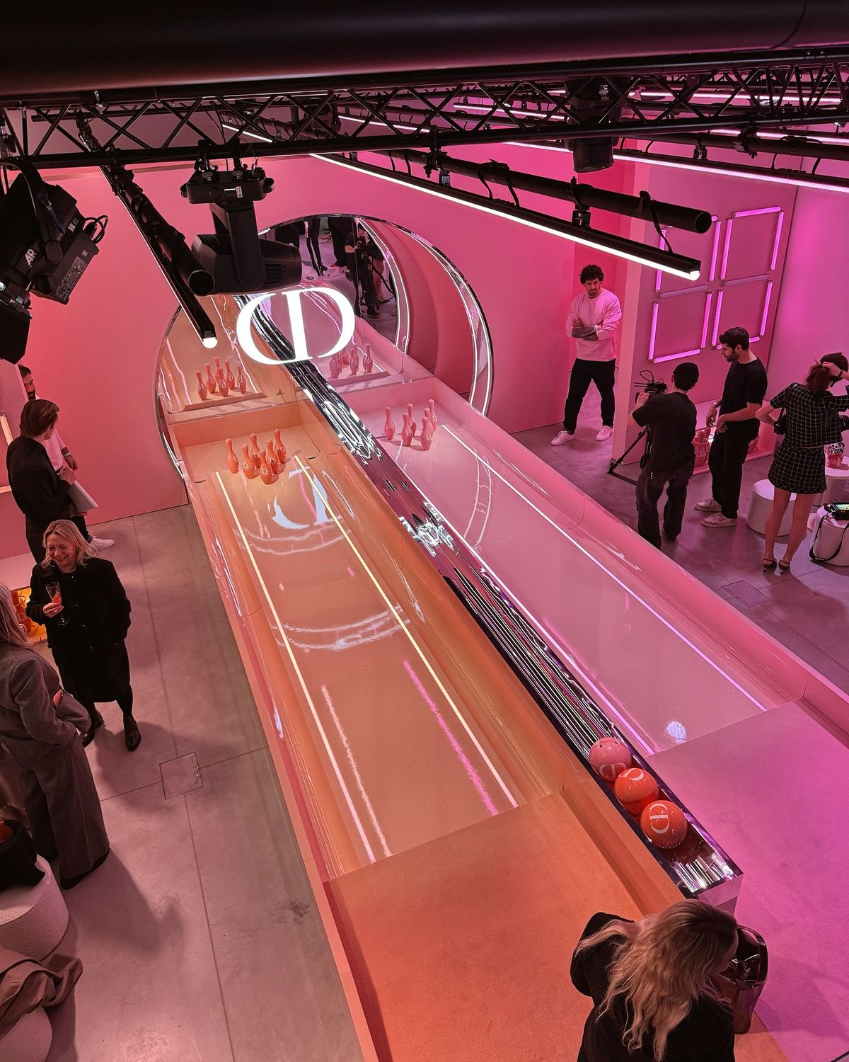 Dior lip gloss launch event with bowling alley experiential brand activation