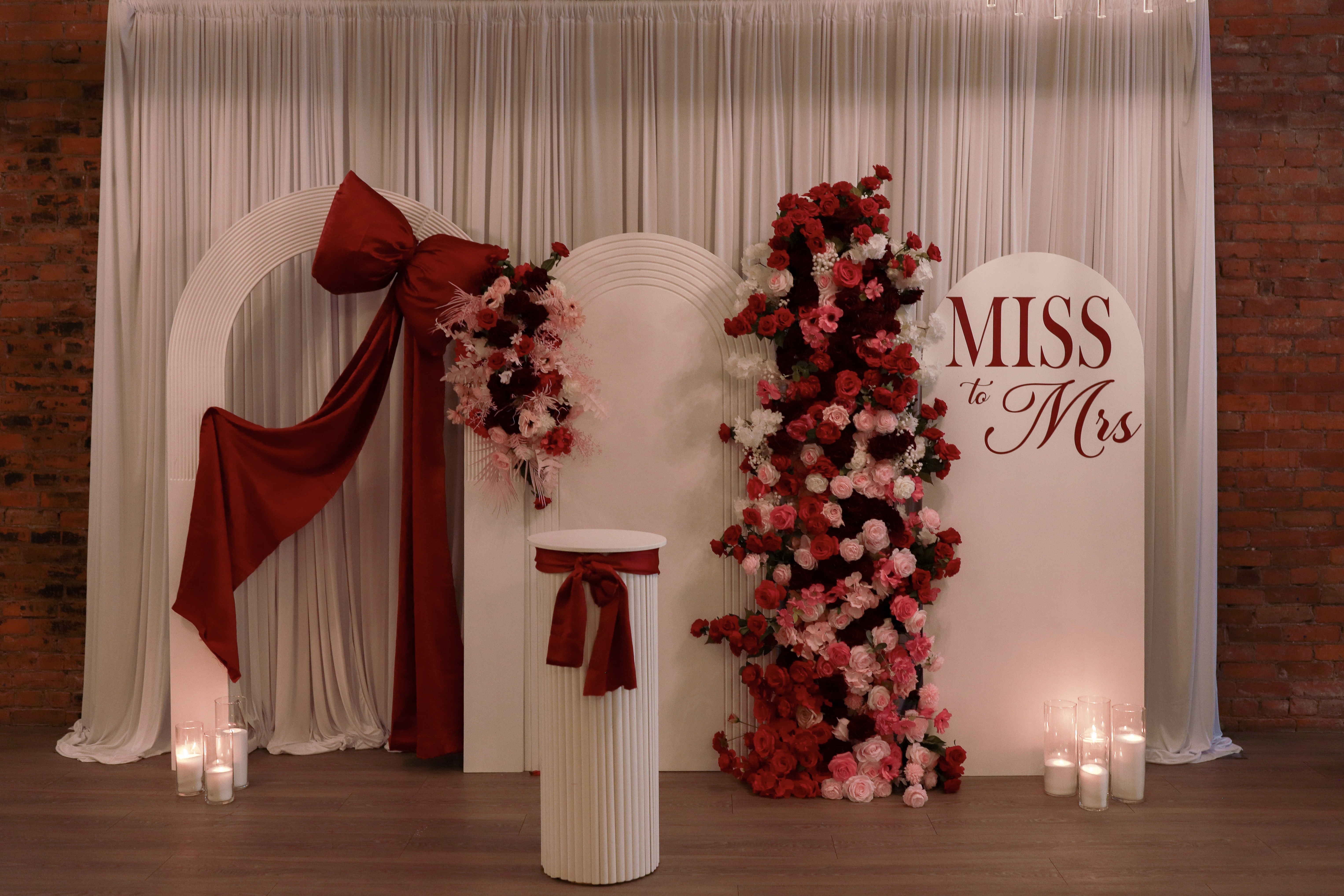 Immersive event design with layered lighting and atmospheric materials in a Calgary venue