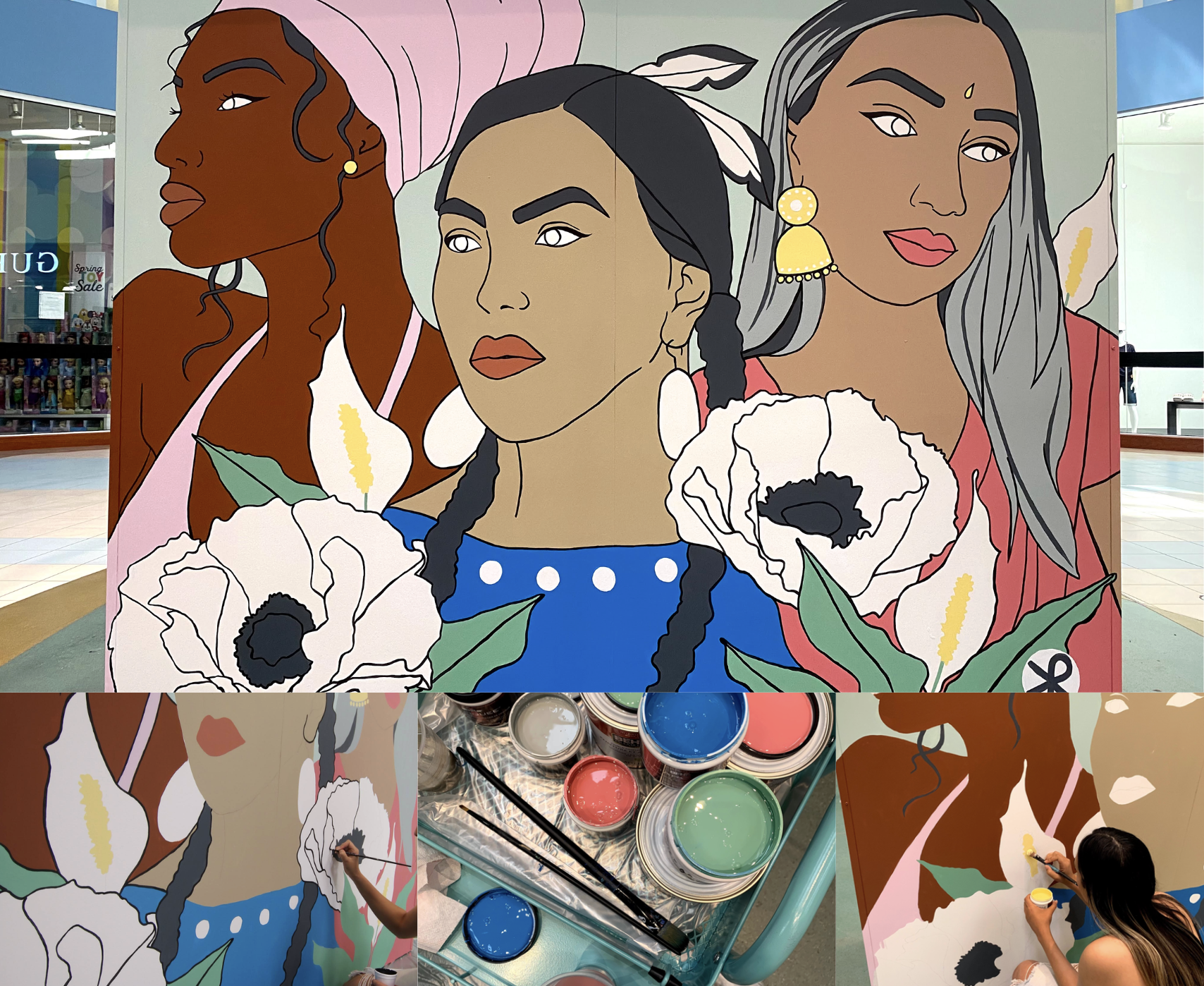 Co-Existence mural by KINN Studios, community art installation Calgary