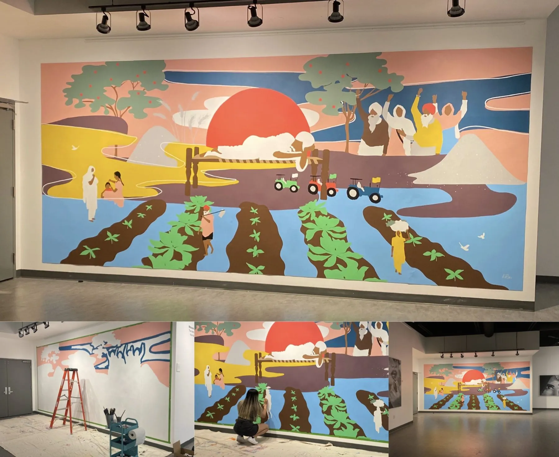 Love for Humanity mural exhibited at artsPlace, Canmore, by KINN Studios