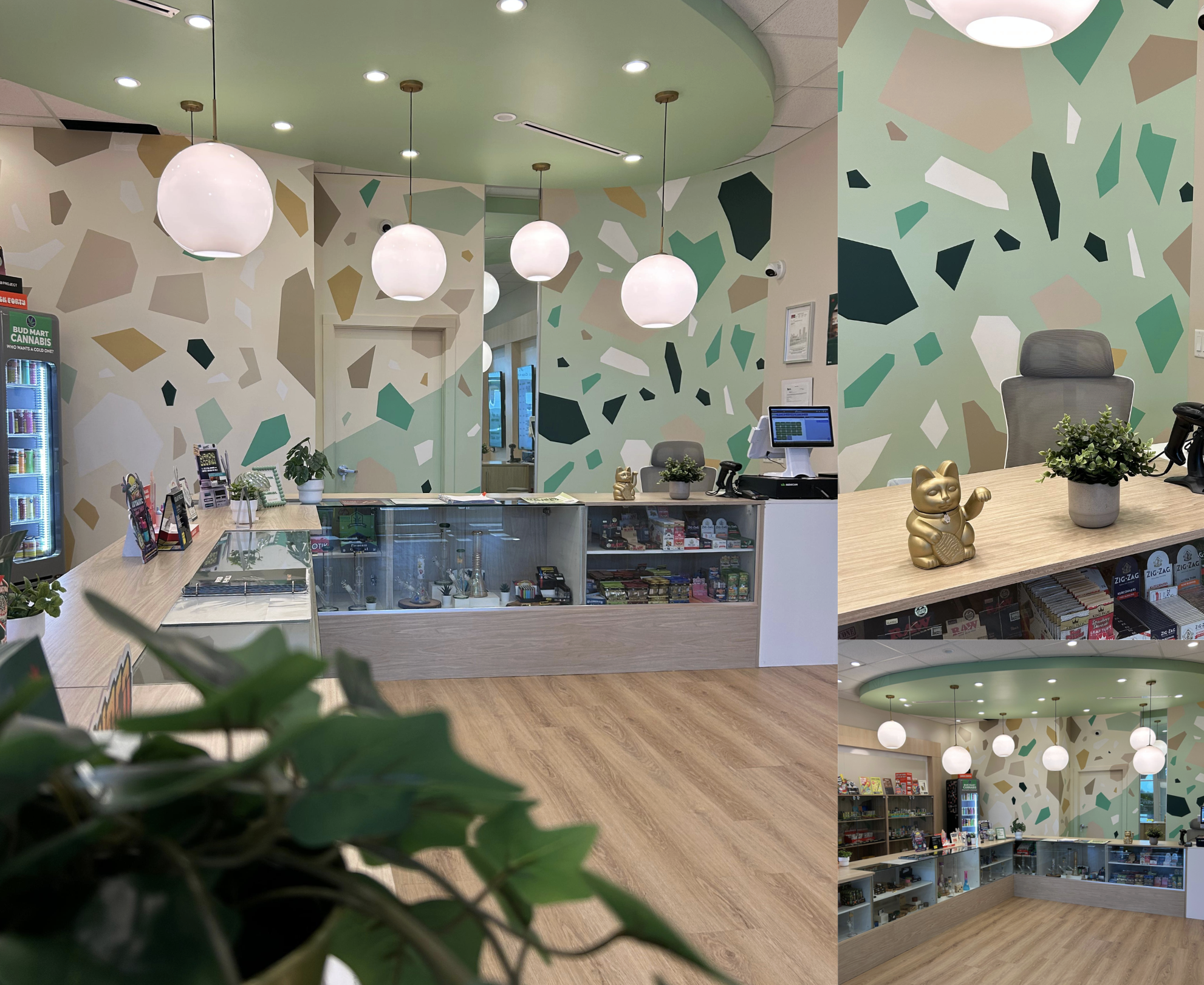 Mosaic Earth mural by KINN Studios, nature-inspired interior art Calgary